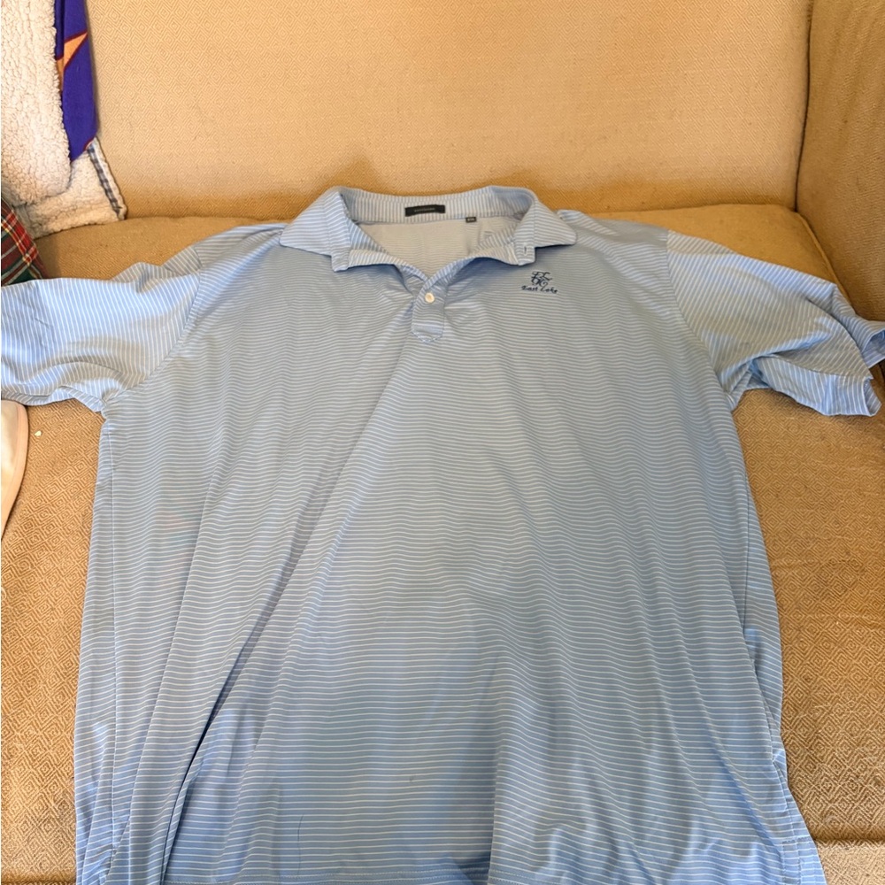 Turtleson Polo Shirt Mens 2XL Performance Striped Short Sleeve East Lake Golf